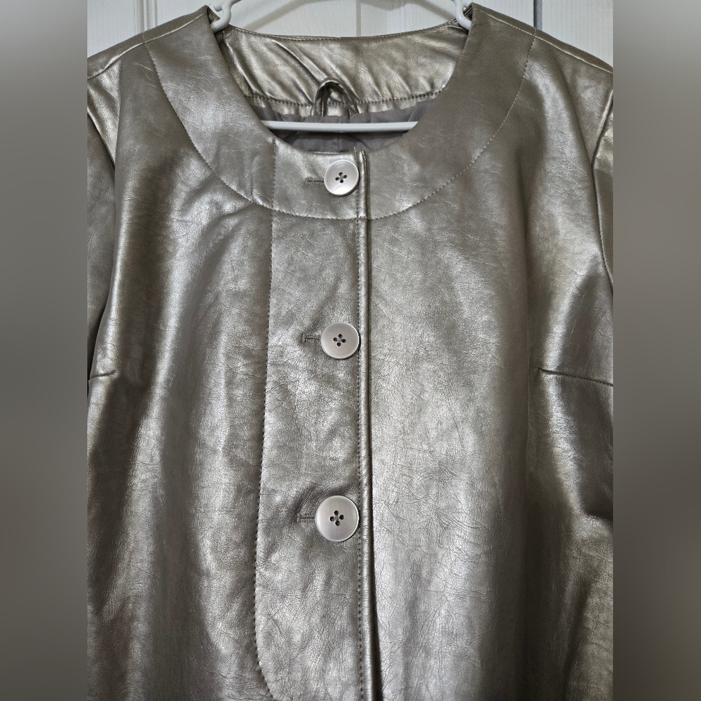 Jaclyn Smith Silver Jacket Button Closure, Fully … - image 4